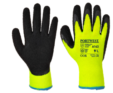 A143 - GANTS THERMIQUES SOFT GRIP JAUNE/NOIR