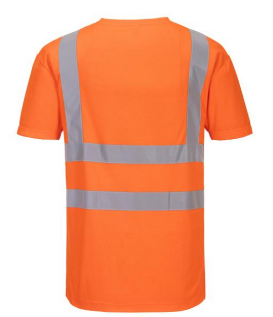 T-SHIRT COL V AVEC EMPIECEMENTS LATERAUX EN MAILLE AEREE S179