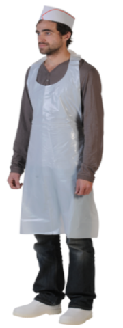 TABLIER STD PE BD GAUFRE BLANC 20 MICRONS X100