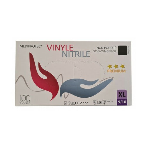 GANT VINYLE NITRILE NOIR PREMIUM NON POUDRE - Boite de 100