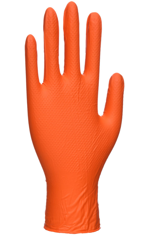 GANTS JETABLES EN NITRILE NON POUDRÉ ORANGE